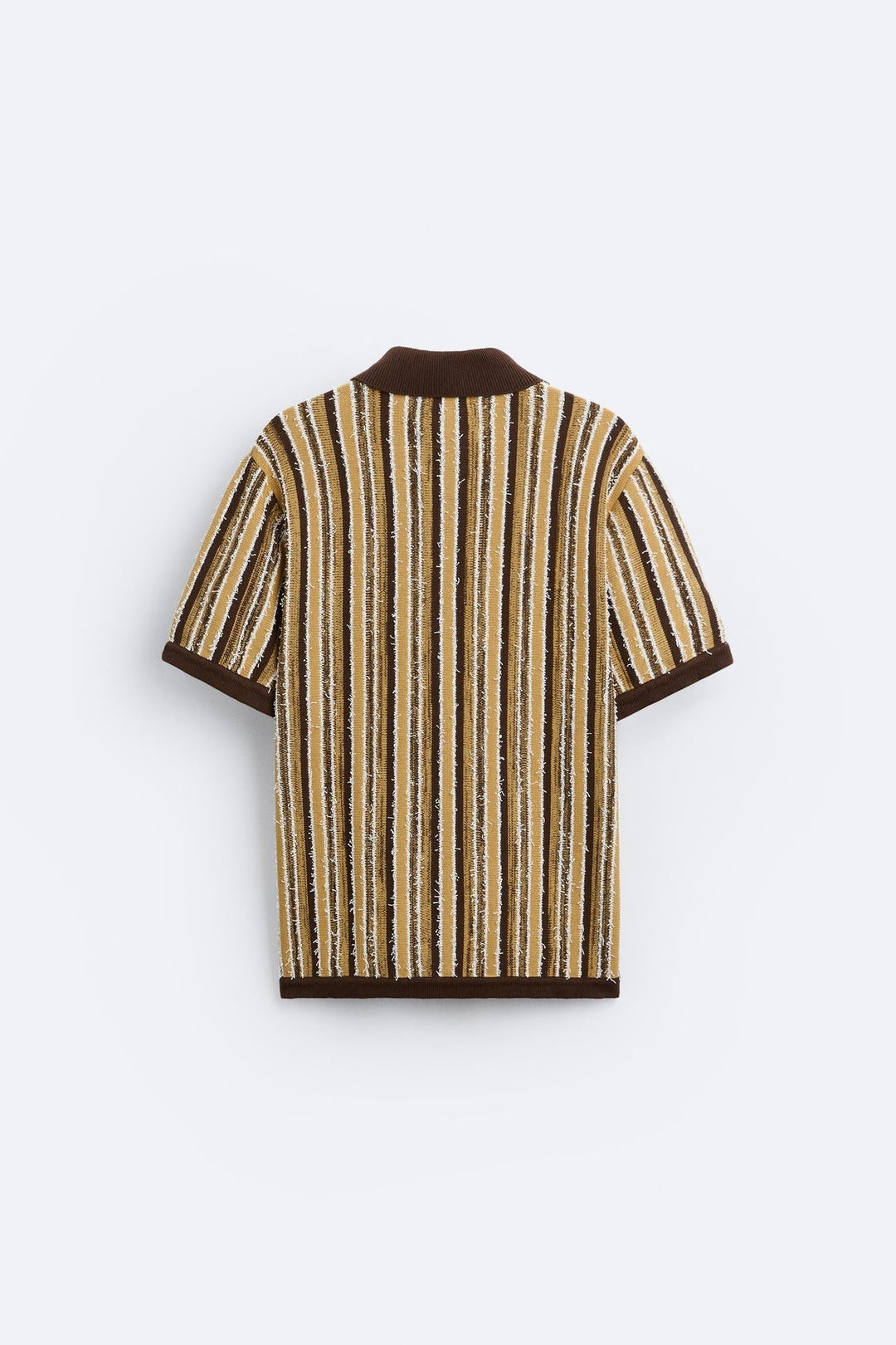 Retro Gebreide Poloshirt met Strepenpatroon