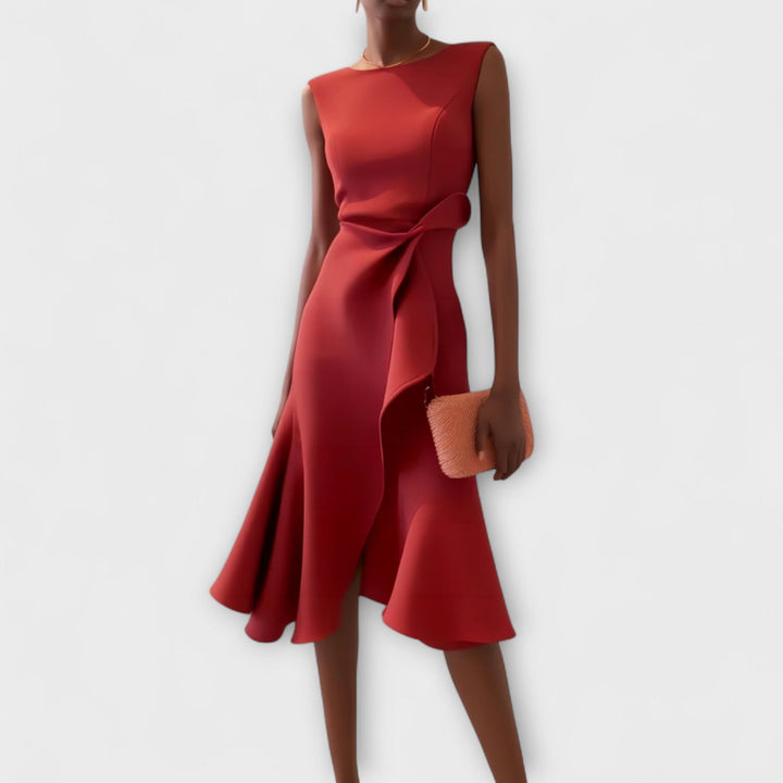 Sheila | Elegante Asymmetrische Midi Jurk