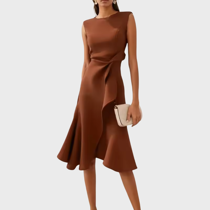 Sheila | Elegante Asymmetrische Midi Jurk