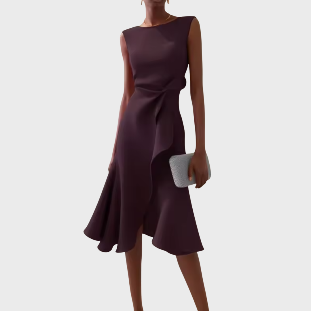 Sheila | Elegante Asymmetrische Midi Jurk