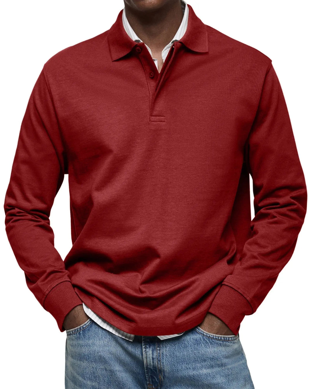 Heren Polo Lange Mouw Klassiek Comfort