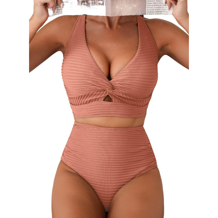 Melanie | Geribbelde Bikini met Hoge Taille
