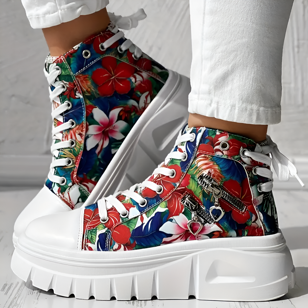 Elin | Orthopedische Hoge Sneakers met spijkerstof