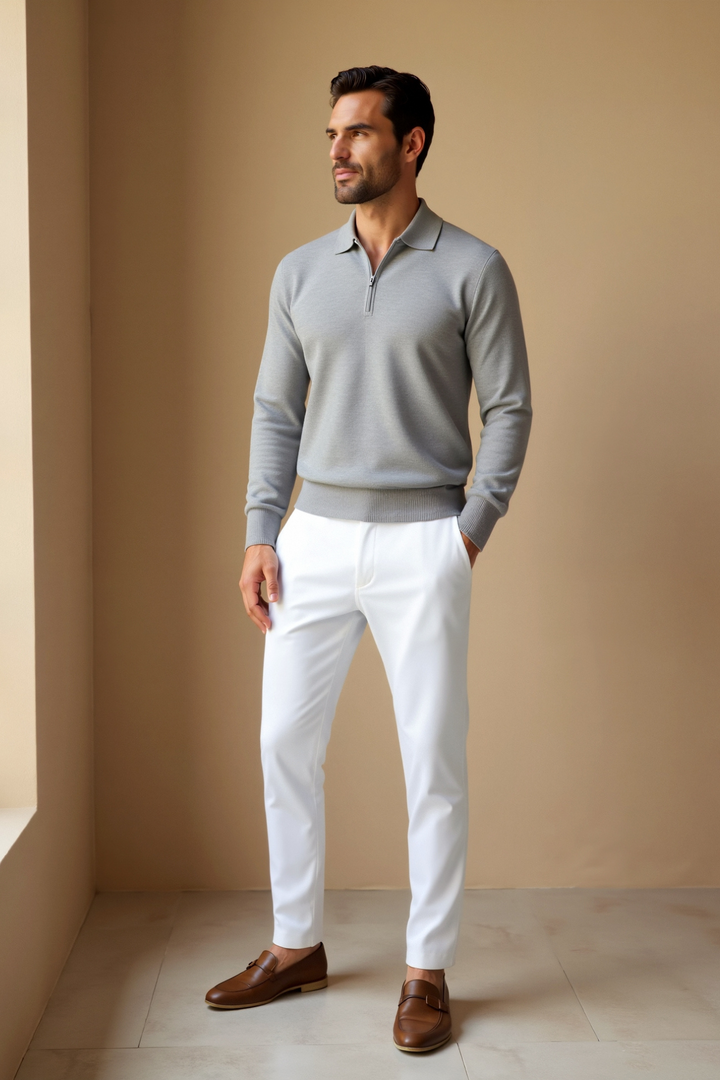 Stefano – Elegante heren polo met rits