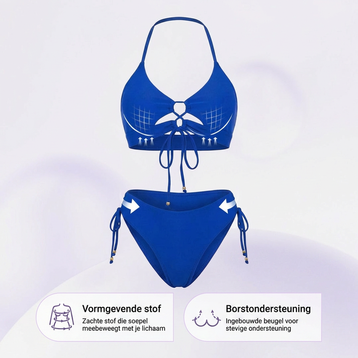 Nadia | Halter Bikini met Vetersluiting