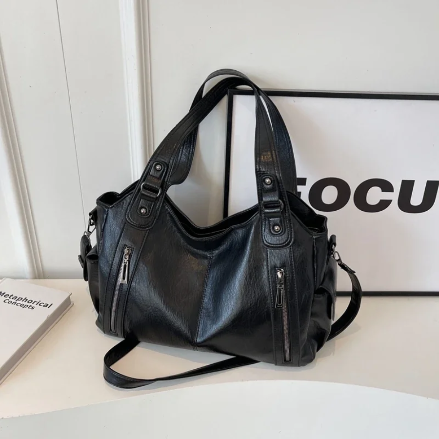 Uma | Leren tas met ritsen