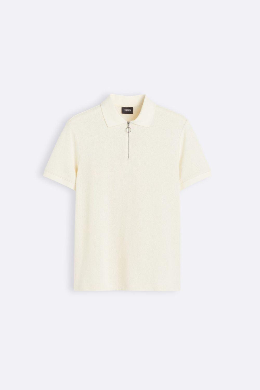 Moderne gebreide polo met rits