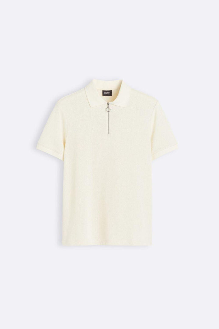 Moderne gebreide polo met rits