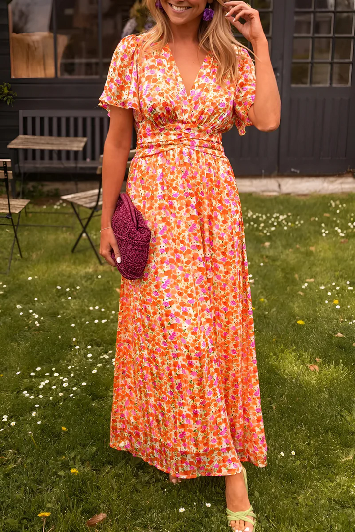 Maxi Bruiloftsgastjurk Pink & Rosa