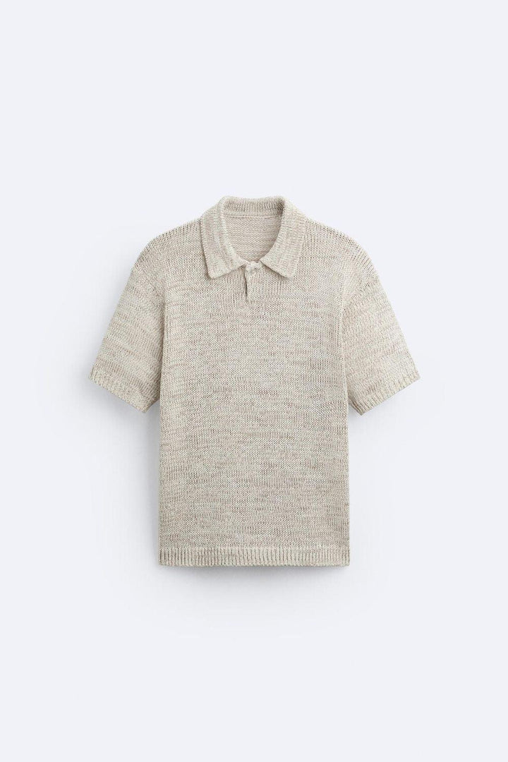 Casual gebreid poloshirt in vintage-look