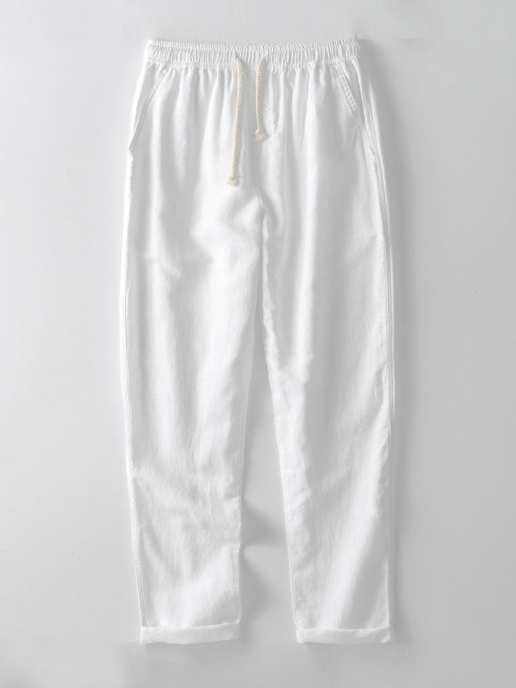 Zomerse Linnen Set met Gestreept Overhemd en Broek