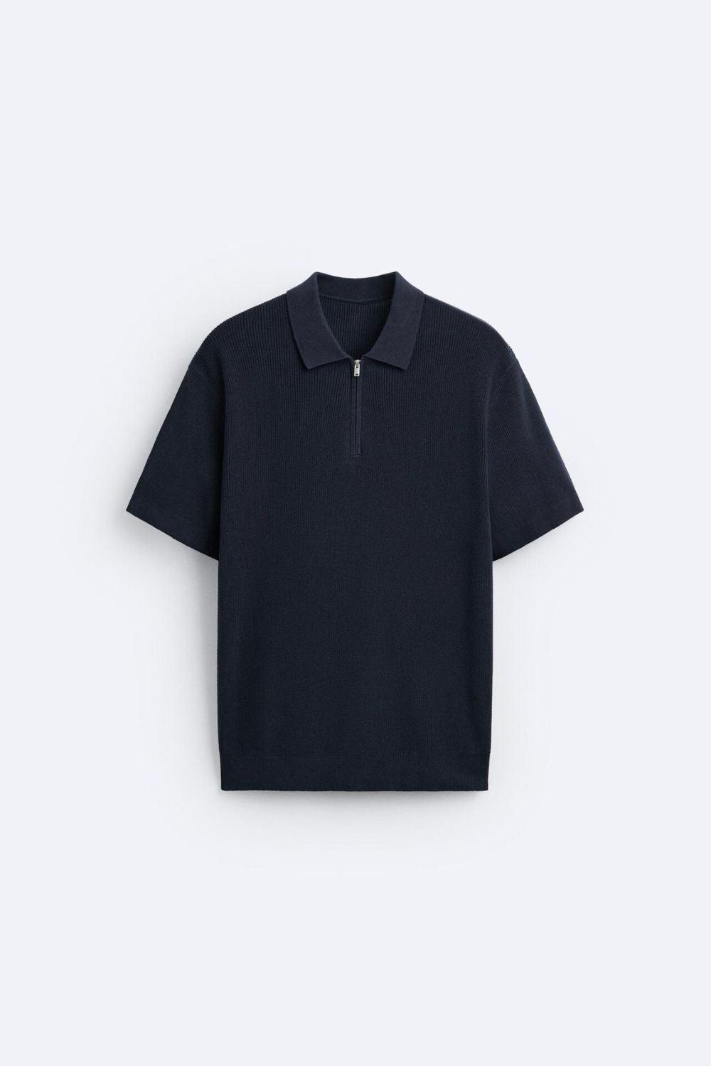 Elegante gebreide polo met rits