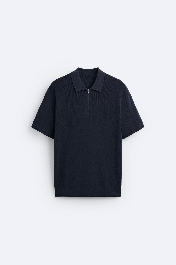 Elegante gebreide polo met rits