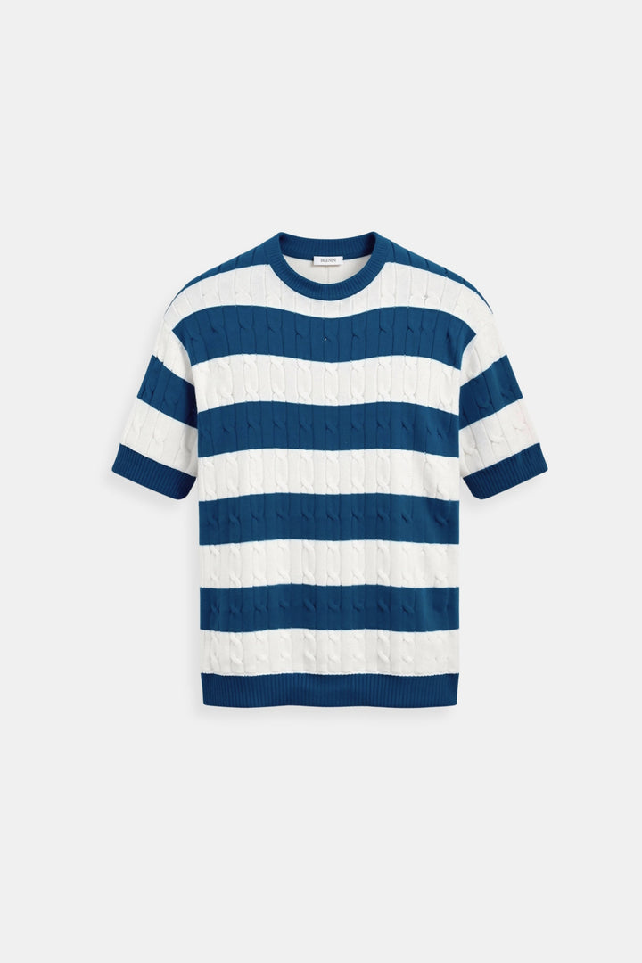 Gestreepte herenpullover met korte mouwen – Stijlvol &amp; Comfortabel