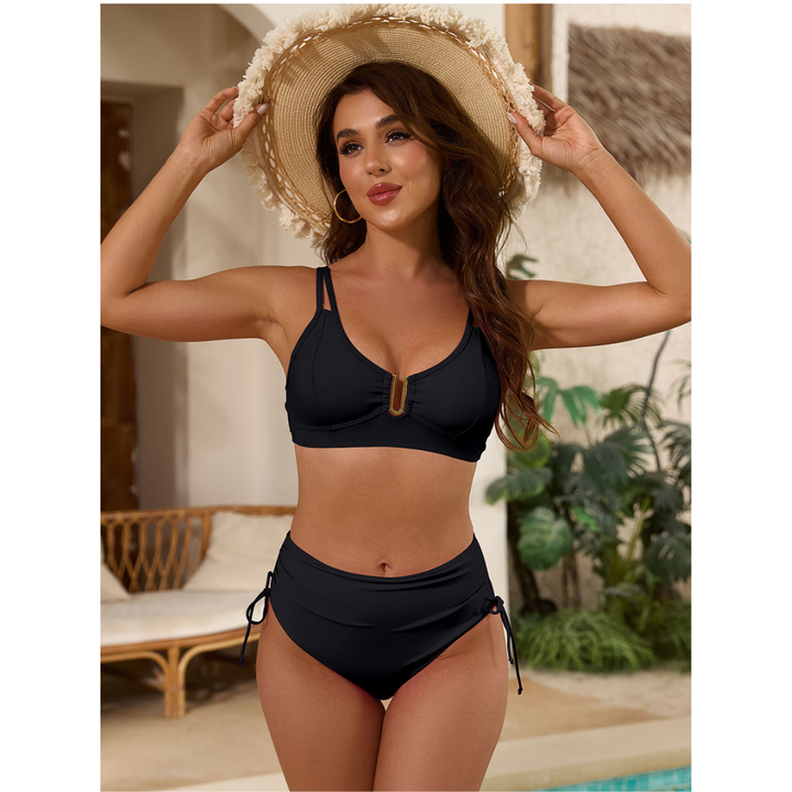 Emilia | Hoog Getailleerde Bikini met U-Vorm Top