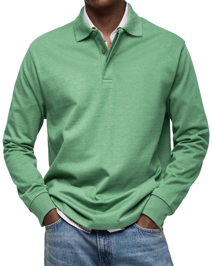 Heren Polo Lange Mouw Klassiek Comfort