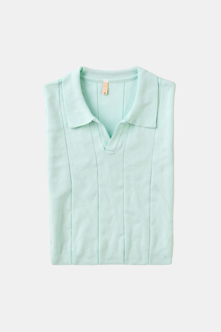 Retro-Strik-Polo in Mintgroen