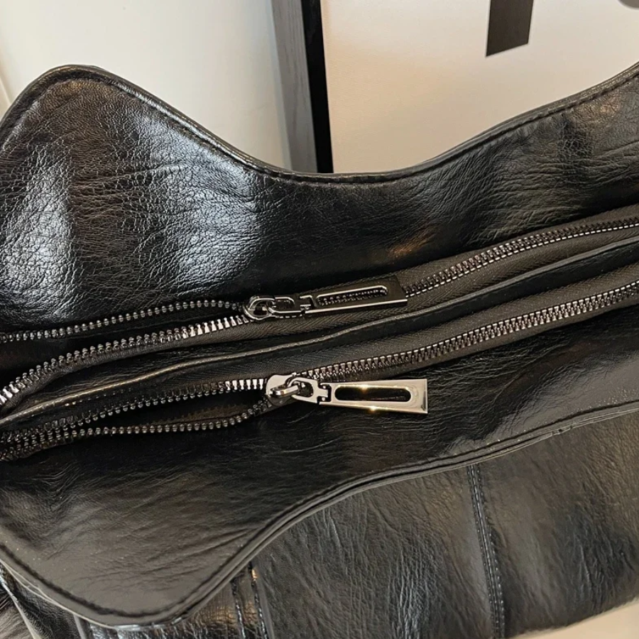 Uma | Leren tas met ritsen