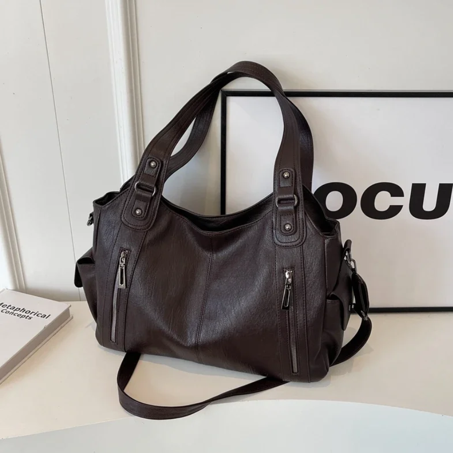 Uma | Leren tas met ritsen