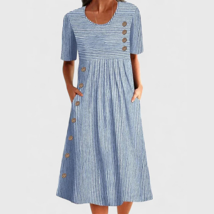 Wanda | Gestreepte Midi Jurk