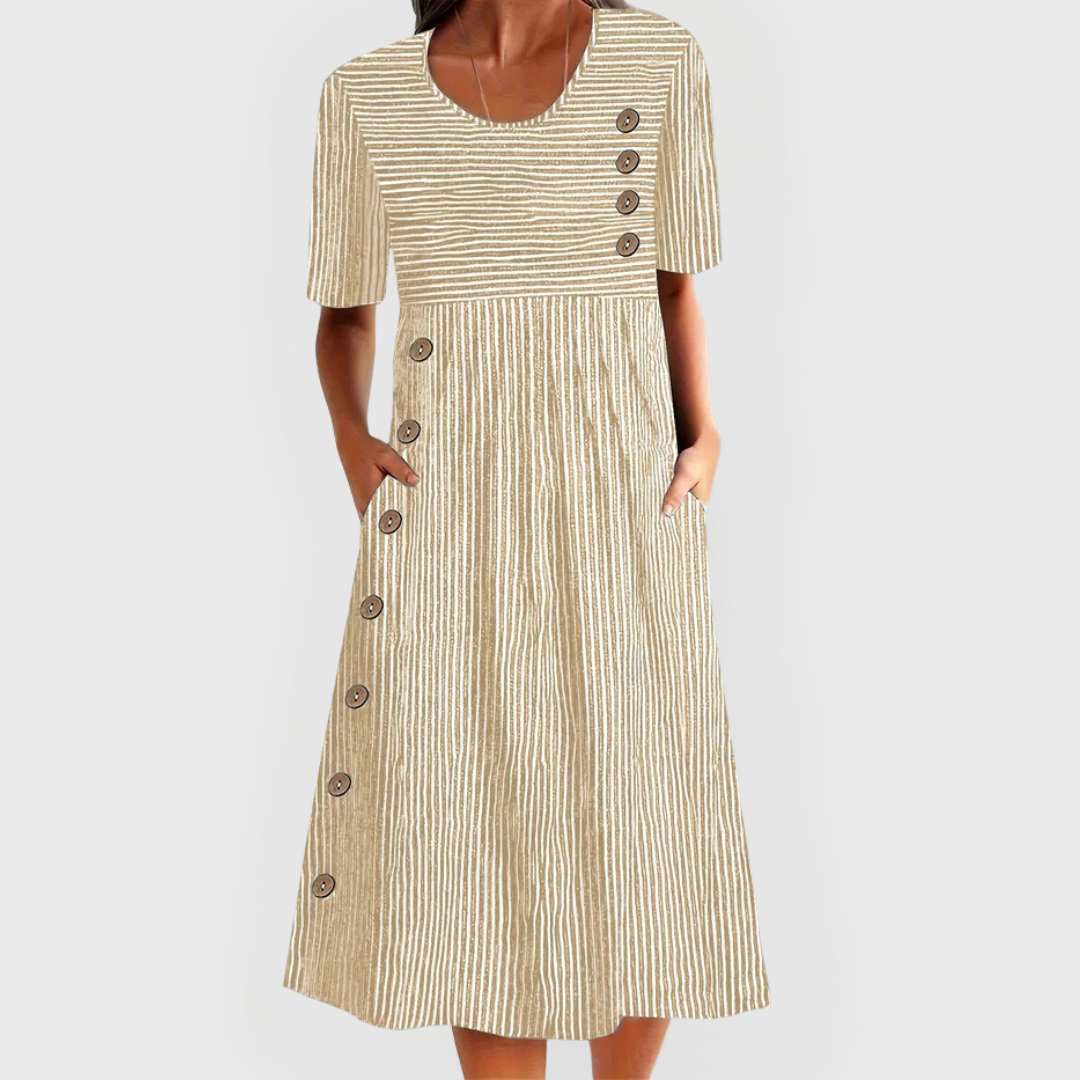 Wanda | Gestreepte Midi Jurk