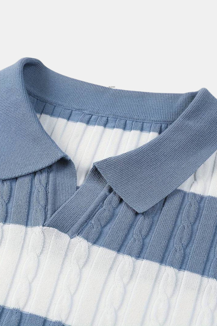 Gestreept herenpoloshirt met korte mouwen – Sportief & Elegant