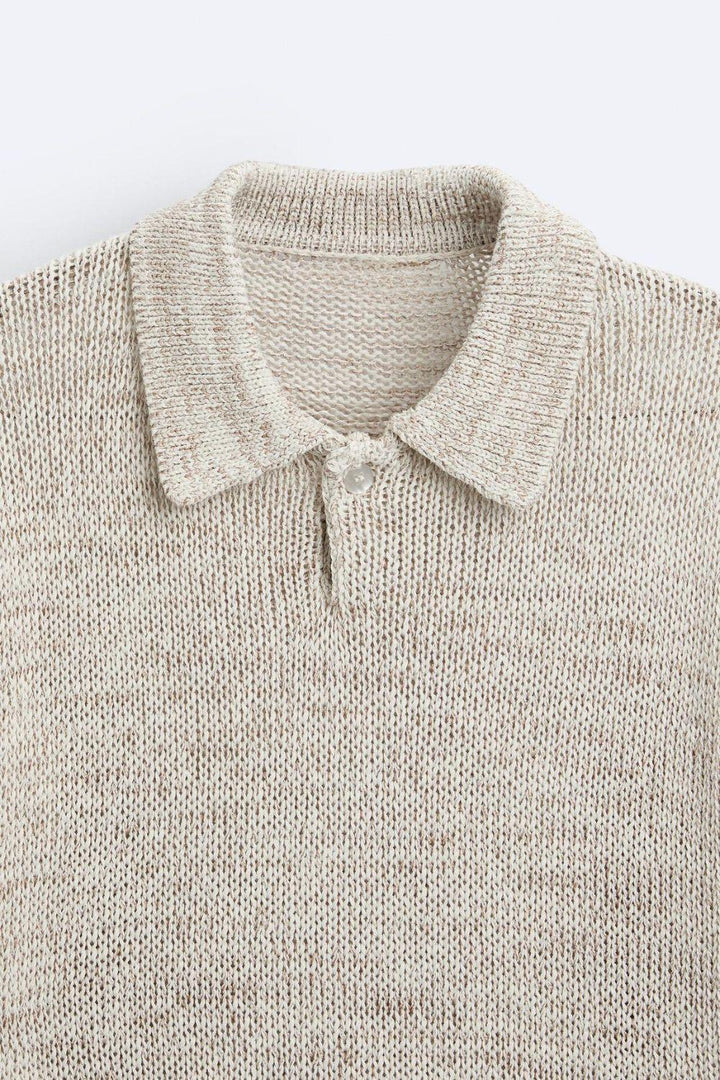 Casual gebreid poloshirt in vintage-look