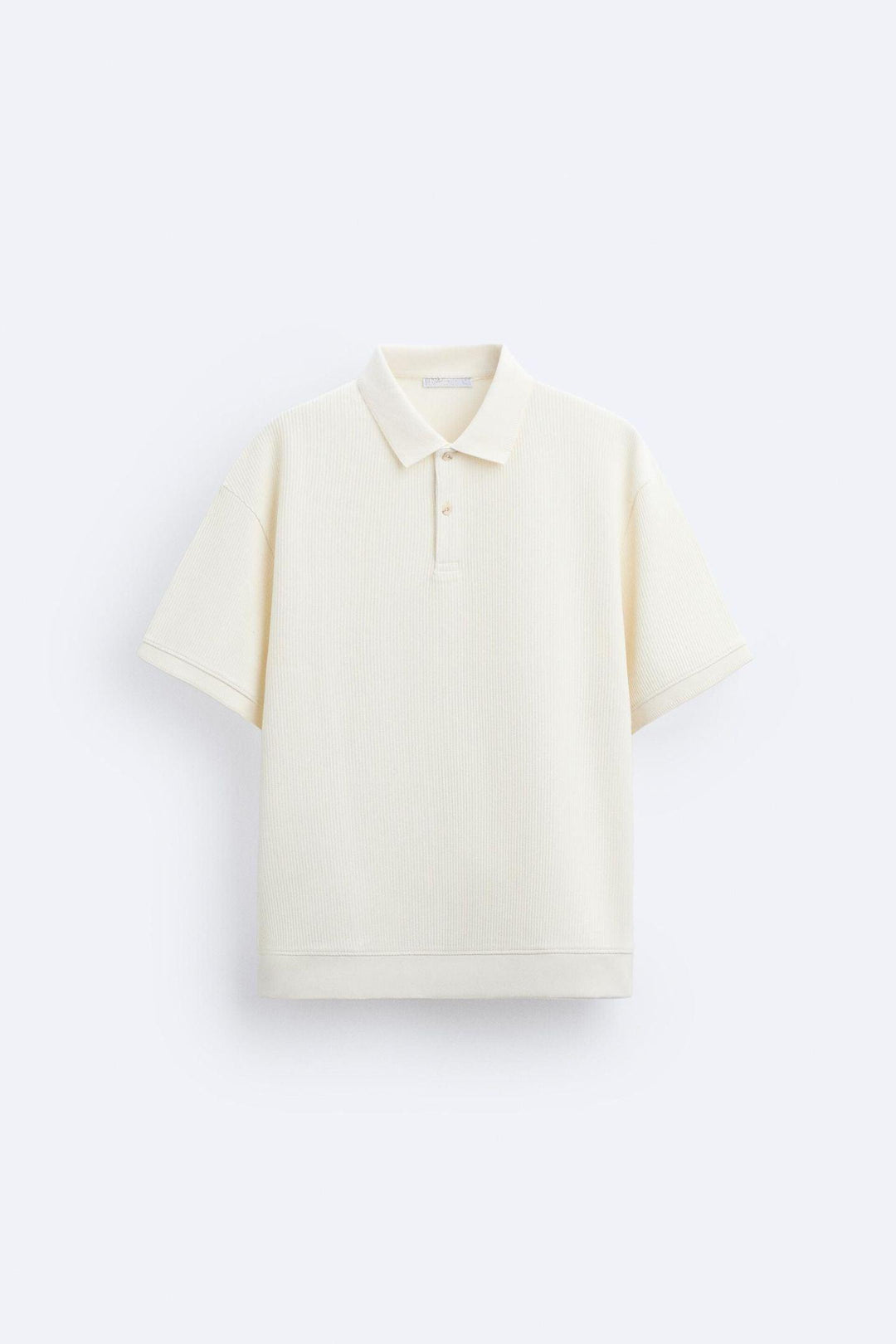 Korte Mouwen Polo in Crèmewit – Minimalistisch en Comfortabel
