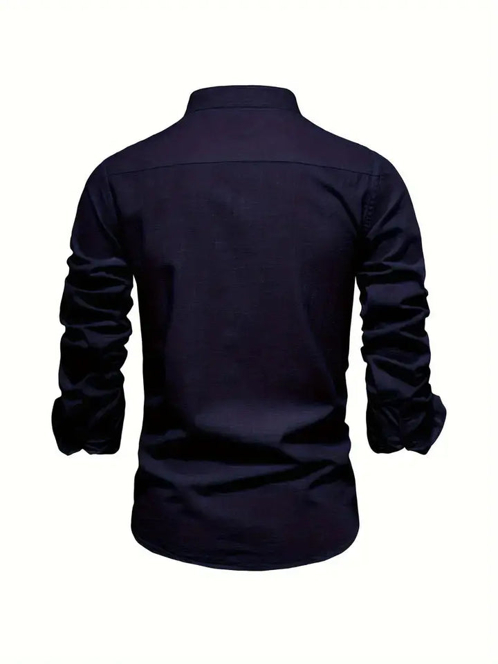 Heren Overhemd Slim Fit Knopen Elegant Casual
