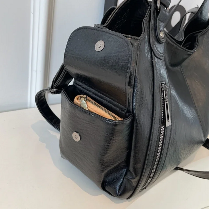 Uma | Leren tas met ritsen