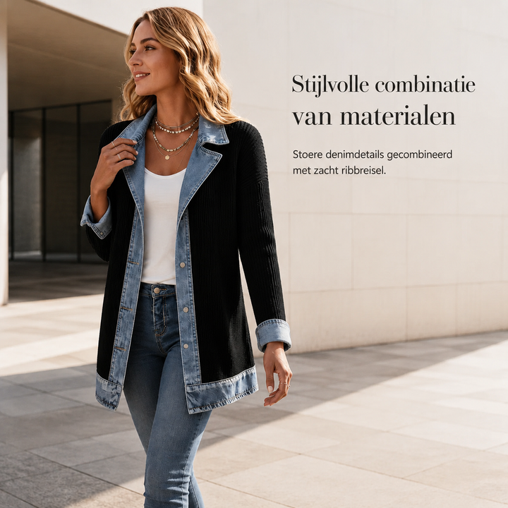 Lotte | Denim Gebreid Damesvest
