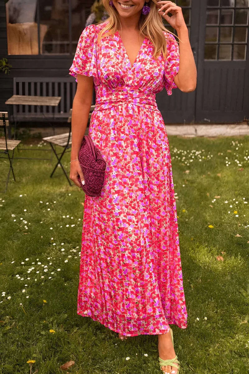 Maxi Bruiloftsgastjurk Pink & Rosa