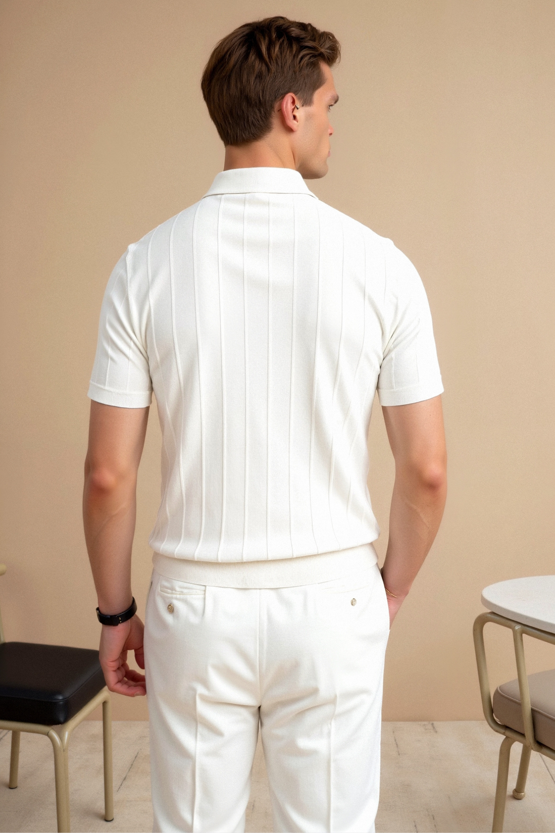 Elegante heren polo in het wit – Minimalistisch en tijdloos
