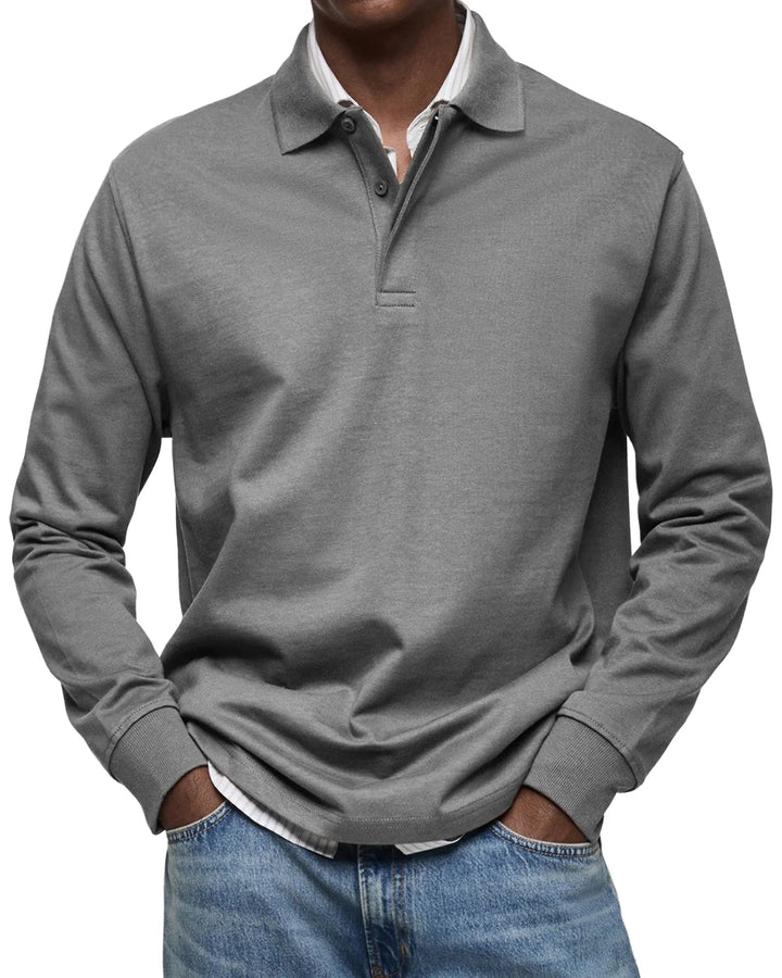 Heren Polo Lange Mouw Klassiek Comfort