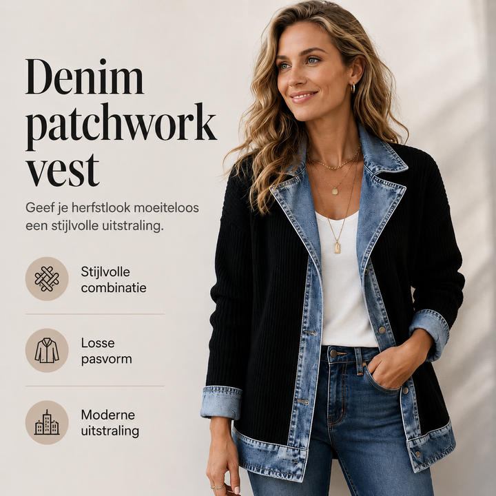 Lotte | Denim Gebreid Damesvest