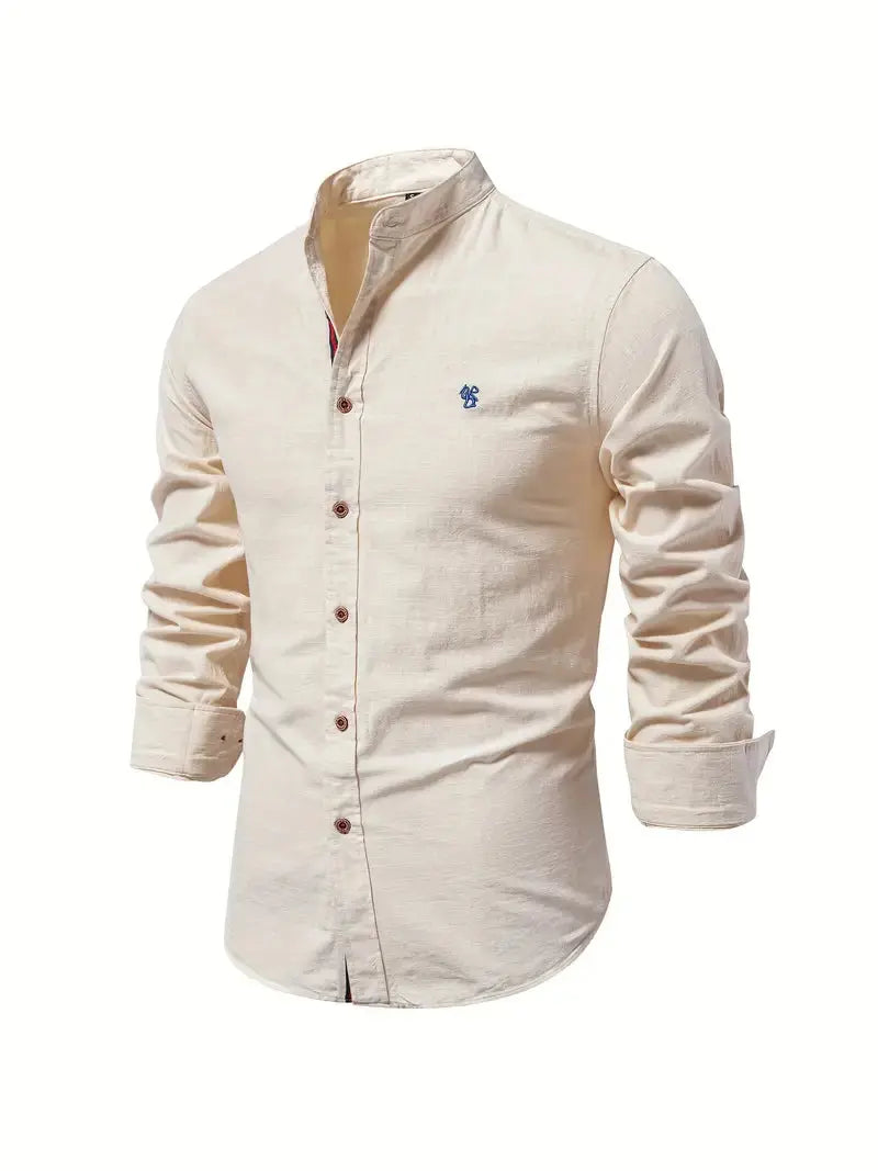 Heren Overhemd Slim Fit Knopen Elegant Casual
