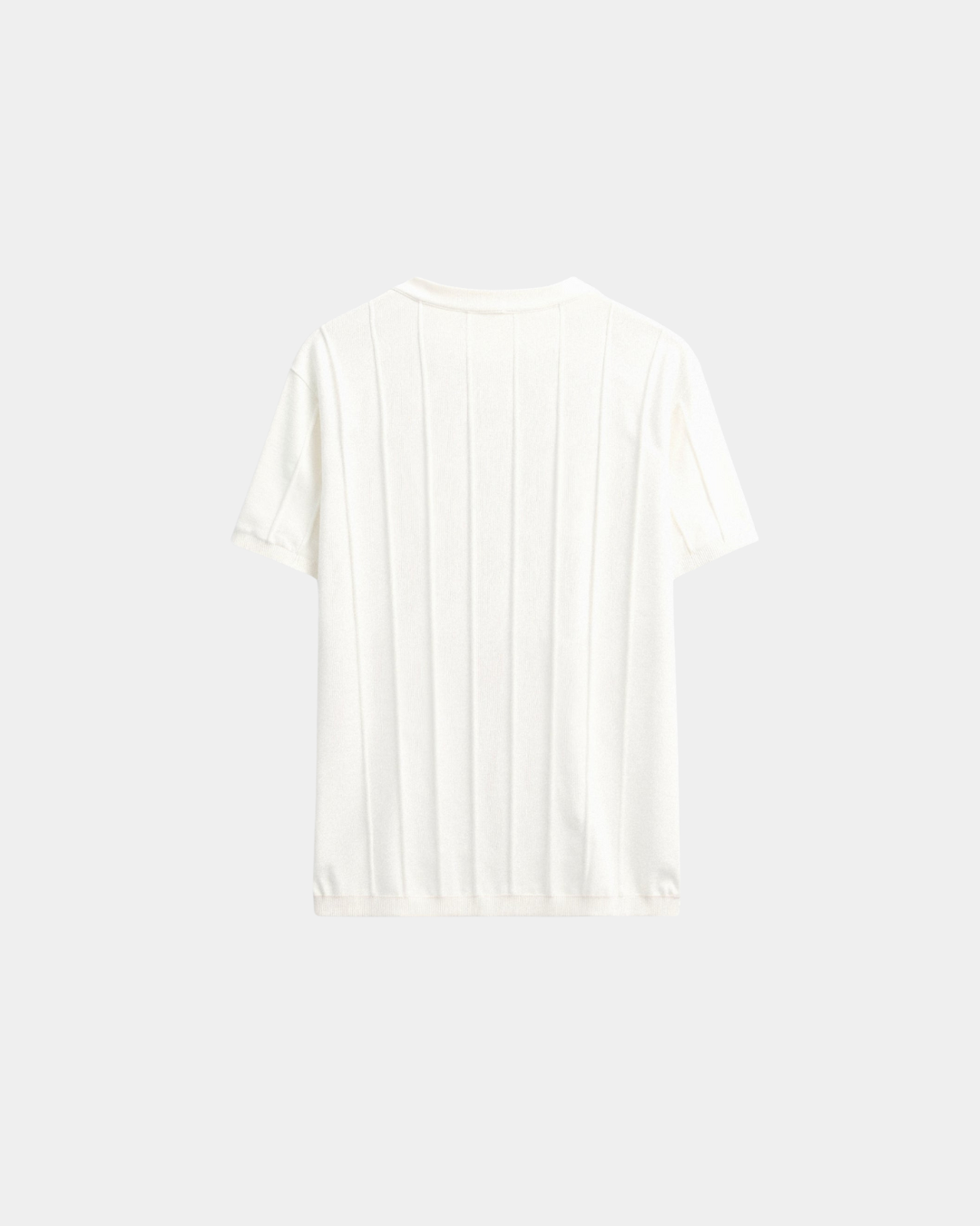 Geribbeld T-shirt met Ronde Hals en Slim Fit