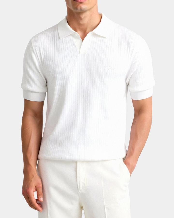 Heren Polo Wit Korte Mouw Minimalistisch Elegant