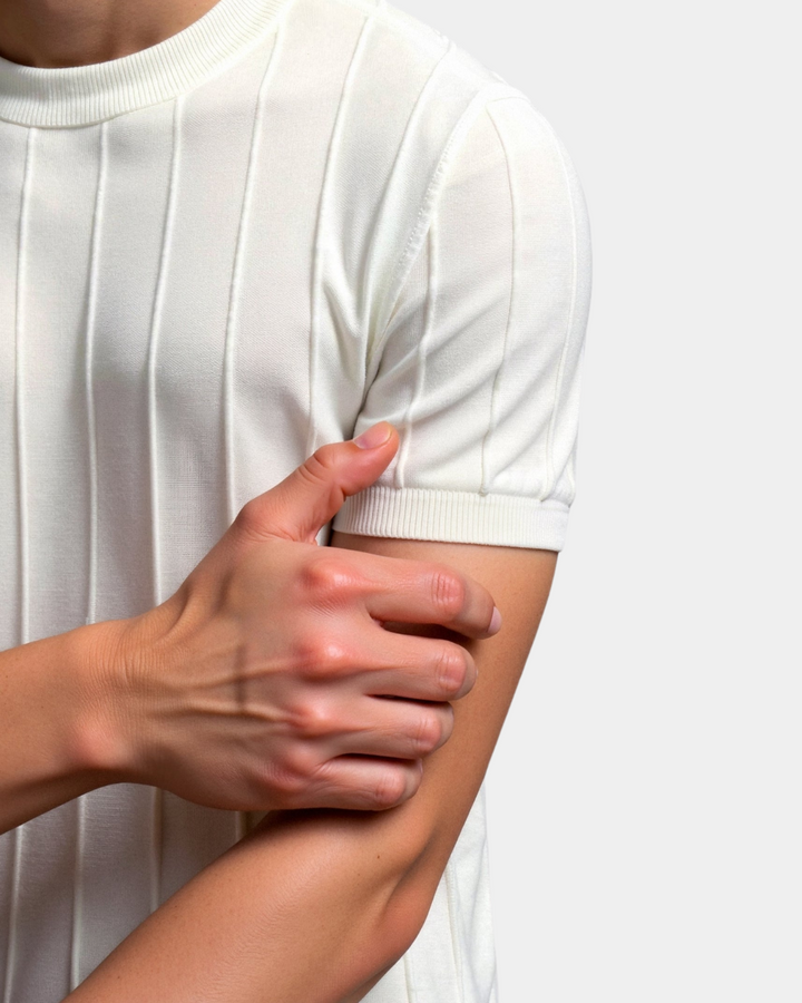 Geribbeld T-shirt met Ronde Hals en Comfort Pasvorm