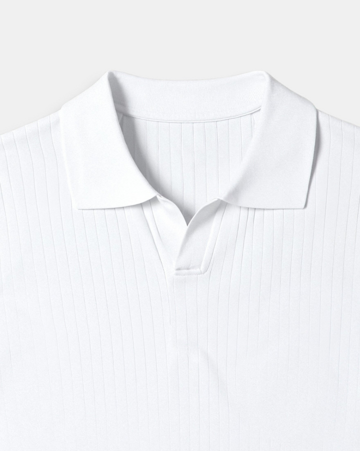 Heren Polo Wit Korte Mouw Minimalistisch Elegant