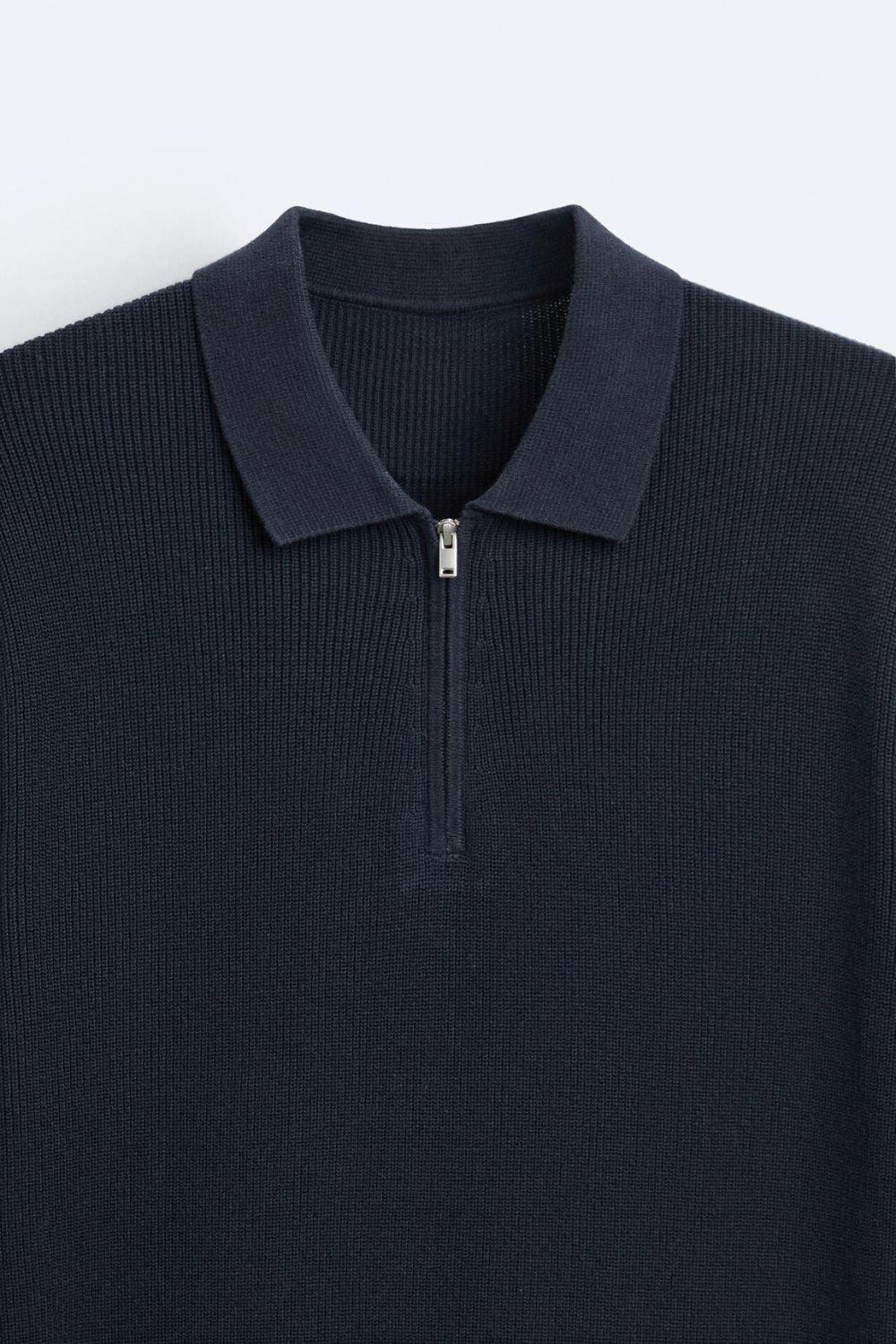 Elegante gebreide polo met rits