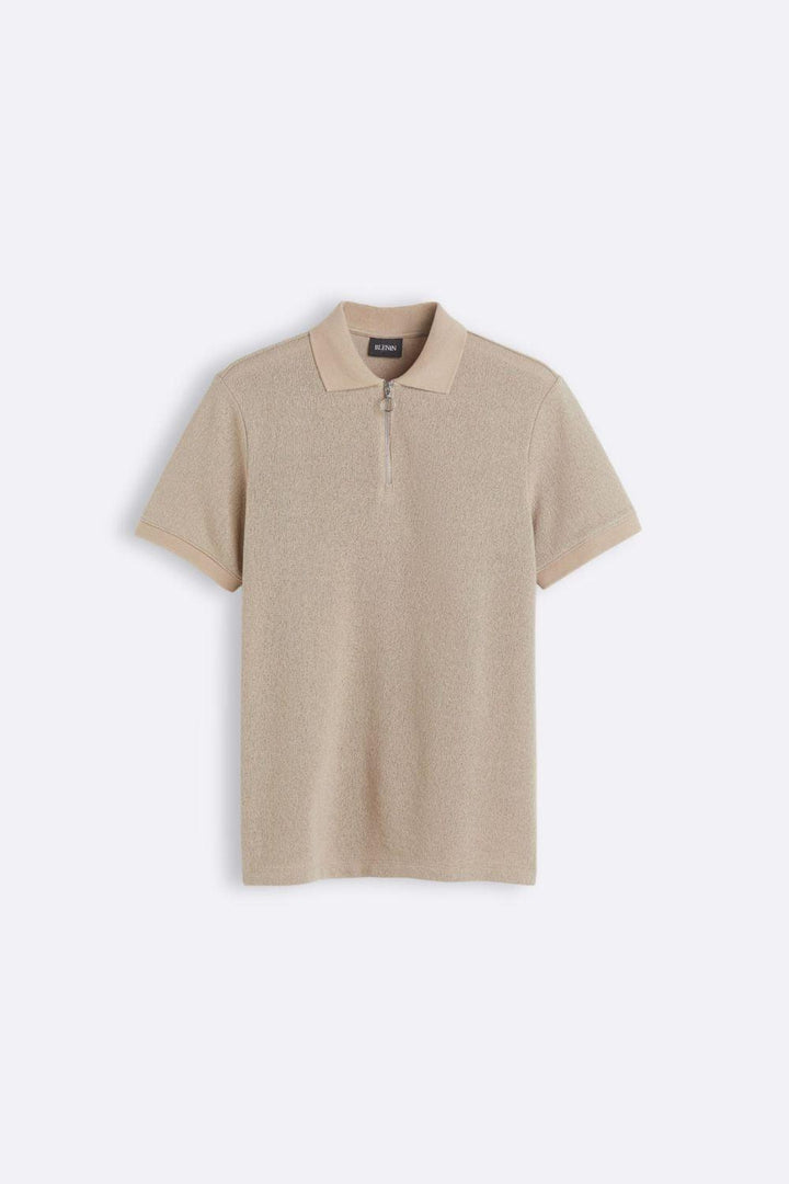 Moderne gebreide polo met rits