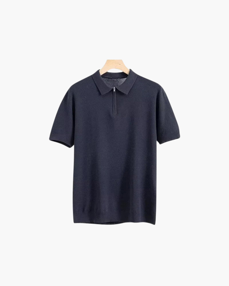 Brooks | korte mouwen heren half rits gebreide polo