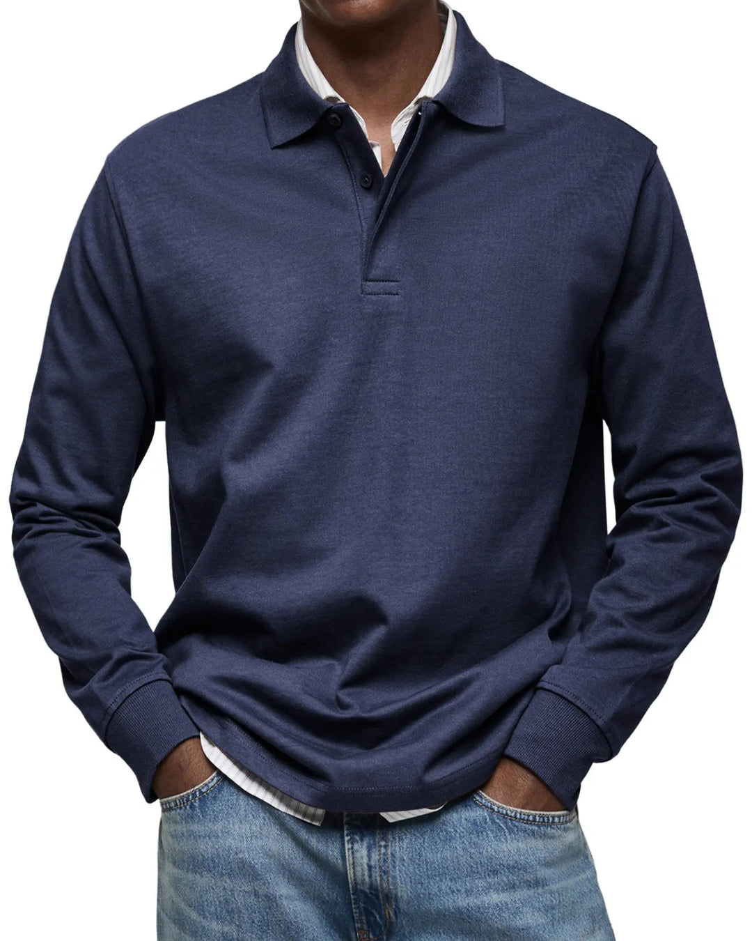 Heren Polo Lange Mouw Klassiek Comfort