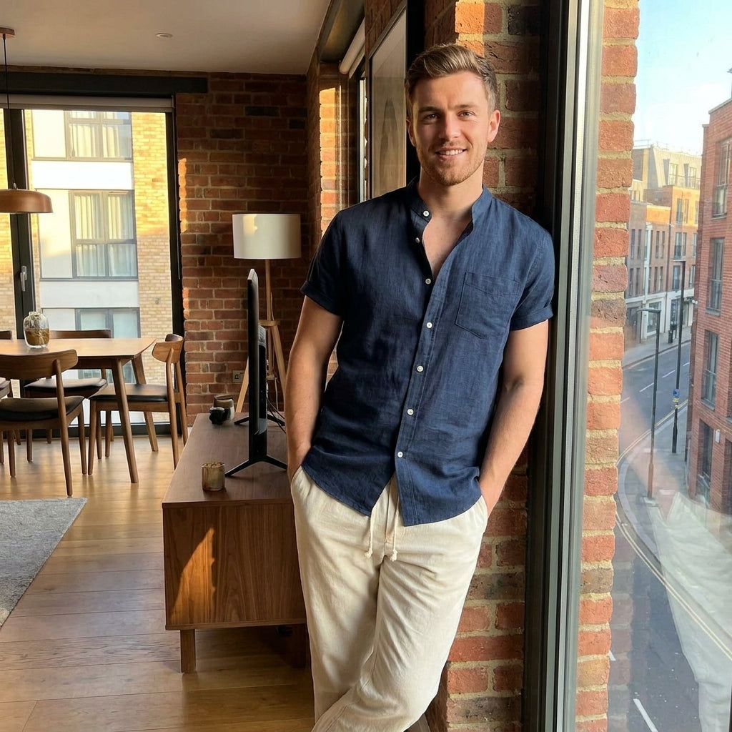 Zomerse Linnen Set met Overhemd en Broek