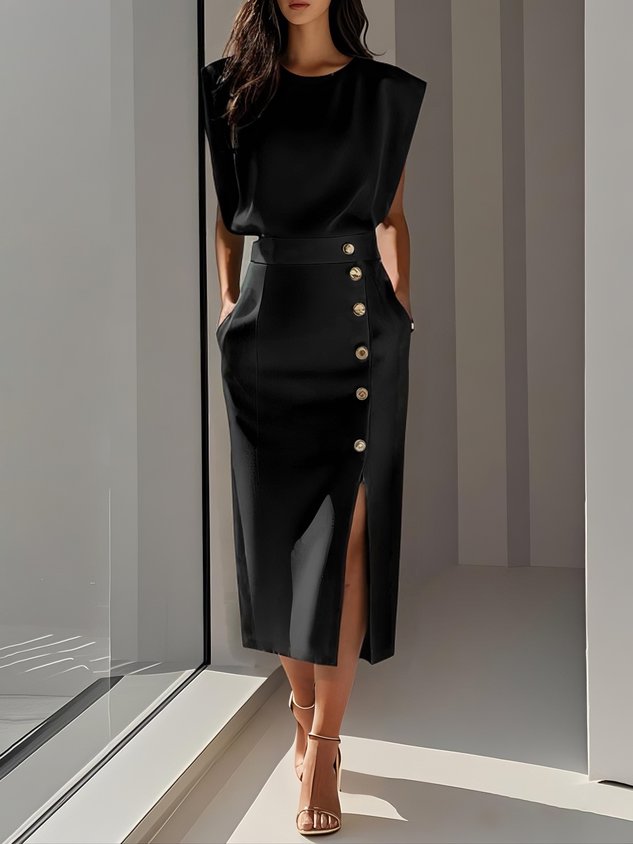 Aspen | Moeiteloze Charme Midi Jurk