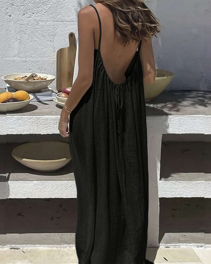 Maxi Jurk Solid Open Rug