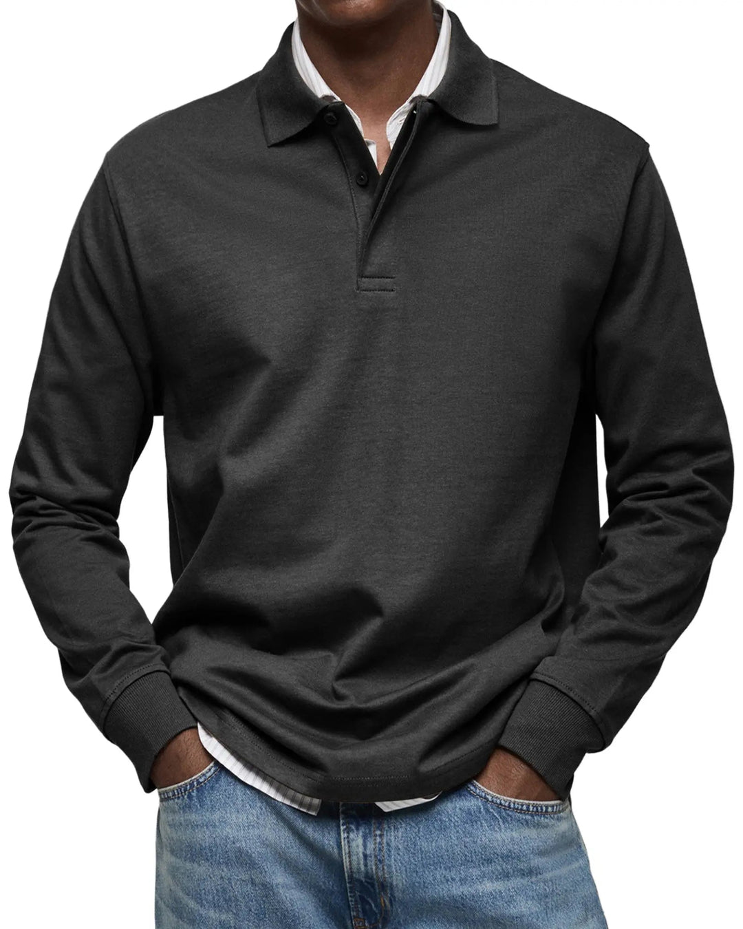 Heren Polo Lange Mouw Klassiek Comfort