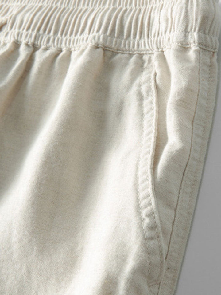 Casual Linnen Set met Henley Overhemd en Broek