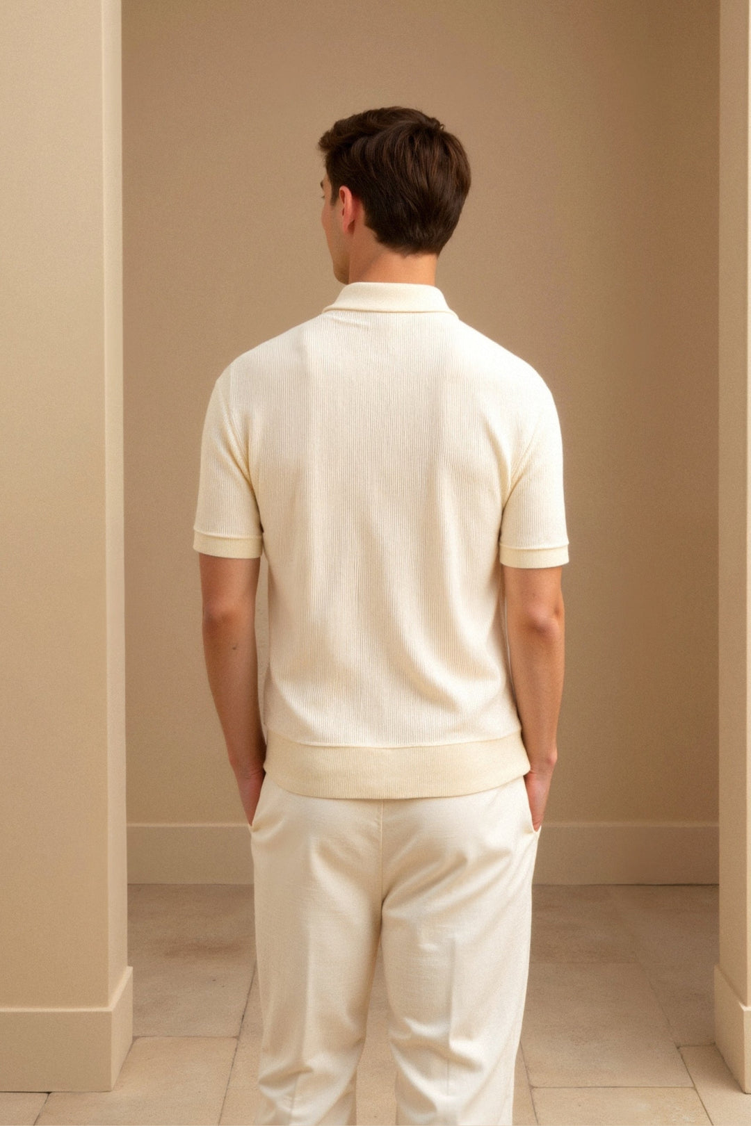 Heren Poloshirt in Beige – Elegant & Tijdloos